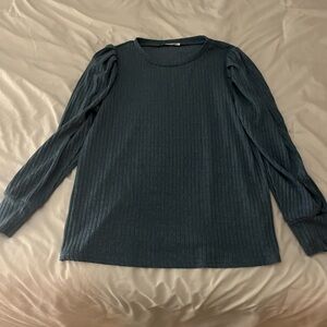 Women's Blue Long Sleeve Top